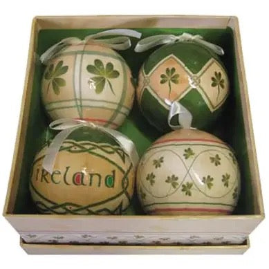 Irish Shamrock Designed Christmas Ornaments-Set of 4